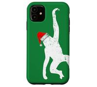Carcasa para iPhone 11 Chimpancé Mono Santa Sombrero - Pijama de Navidad