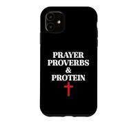 Carcasa para iPhone 11 Christian Prayer Proverbs Protein Shakes Jesus Weights Faith