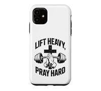 Carcasa para iPhone 11 Christian Workout Lift Heavy Pray Hard Gimnasio para Hombres