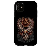 Carcasa para iPhone 11 Ciervo Blanco Mitología vikinga Runas Espíritu nórdico