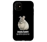 Carcasa para iPhone 11 Cita Divertida sobre Pelo de Conejo de Angora en Todas Partes