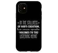 Carcasa para iPhone 11 Cita Inspiradora en la Quietud de la Creación de Dios