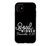 Carcasa para iPhone 11 Cita Motivacional Proverbios 11:30 para Ganadores de Almas