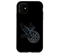 Carcasa para iPhone 11 Classic Huginn Muninn Celtic Viking Brújula Vegvisir