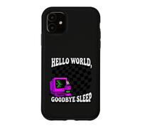 Carcasa para iPhone 11 Coder Hello World Goodbye Sleep Computer Science Retro