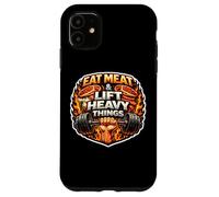 Carcasa para iPhone 11 Come Carne y Levanta Cosas Pesadas Carnívoro Gym Wheight Lifting