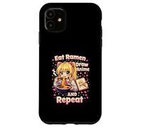 Carcasa para iPhone 11 Come Ramen Dibuja Anime Y Repite | Linda Chica Manga Kawaii
