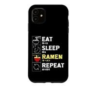 Carcasa para iPhone 11 Comer sueño Ramen Repeat, Fideos para niños