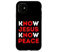 Carcasa para iPhone 11 Conoce a Jesús Conoce la Paz Fe Cristiana Religiosa Navidad