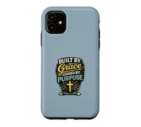 Carcasa para iPhone 11 Construido por la Gracia, guiado por un propósito, diseño de fe Cristiana