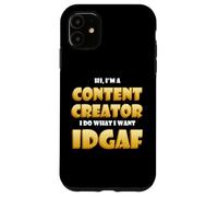 Carcasa para iPhone 11 Content Creator Idgaf Meme Video Content Creation Cosplay