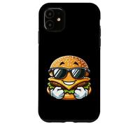 Carcasa para iPhone 11 Cool Burger Happy Fast Food Gafas De Sol Verano Grunge