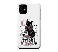 Carcasa para iPhone 11 Coqueta de Gato Negro Feline Fright Night para Halloween
