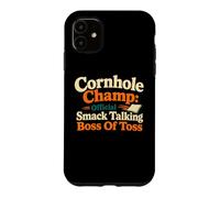 Carcasa para iPhone 11 Cornhole Champ Boss of Toss Yard Juego Humor