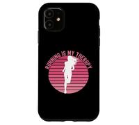 Carcasa para iPhone 11 Correr es mi Terapia Girl Runner Jogger Cardio Retro Sunset