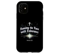 Carcasa para iPhone 11 Corriendo la Carrera con Endurance Hebrews 12:1 Christian