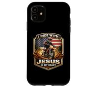 Carcasa para iPhone 11 Corro con Jesús en mi corazón American Dirt Bike Rider USA