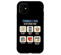 Carcasa para iPhone 11 Cosas Que Hago en mi Tiempo Libre Pet Funny Cat Dog Dueño