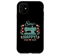 Carcasa para iPhone 11 Coser Happy Cute máquina de Coser Corazones Florales