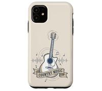 Carcasa para iPhone 11 Country Music Guitarra Soundwave Retro Western Cowgirl