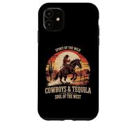 Carcasa para iPhone 11 Cowboys Y Tequila Country Rodeo Vintage Equitación Texas