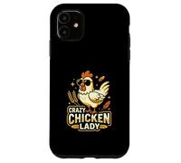 Carcasa para iPhone 11 Crazy Chicken Lady Cool Chicken Gafas de Sol Retro