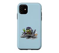 Carcasa para iPhone 11 Crazy Monster Fighter Piloto Jet Cartoon Aviación Arte