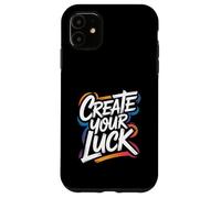 Carcasa para iPhone 11 CREA tu Suerte - Cita Motivacional inspiradora y alentadora