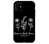 Carcasa para iPhone 11 Crecer en la Gracia de Dios 2 Pedro 3:18 Biblia de Las Escrituras Cristianas