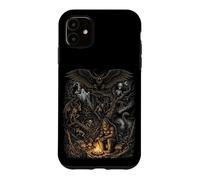 Carcasa para iPhone 11 Criaturas del Bosque Misterioso Bigfoot Leyendas del Hombre Polilla