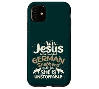 Carcasa para iPhone 11 Cristianismo Jesús Corazón Pastor Alemán a Lado Cristiano