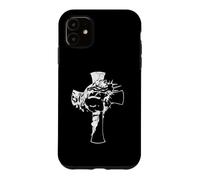 Carcasa para iPhone 11 Cristo Cara en Cruz Vintage Biblia Verso Religioso