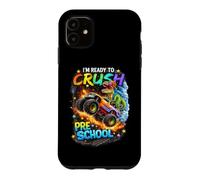 Carcasa para iPhone 11 Crush Preescolar Dinosaurio Monster Truck Regreso a la Escuela Divertido