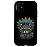 Carcasa para iPhone 11 Cultura Azteca Mexicana Mapache Maya Mitología Arte Indígena