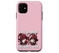 Carcasa para iPhone 11 Cute GNOME I Love You More The End I Win Pink Valentines