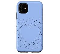 Carcasa para iPhone 11 Cute Heart Black and Light Blue Artistic Stars