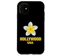 Carcasa para iPhone 11 Cute Hollywood USA Tropical Yellow Frangipani Aesthetic Art