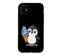 Carcasa para iPhone 11 Cute Penguin Holding Ice Cream Cone Cartoon