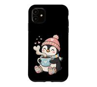Carcasa para iPhone 11 Cute Penguin Hot Cocoa Winter Beanie Scarf Socks