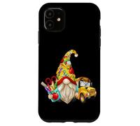 Carcasa para iPhone 11 Cute Teacher GNOME with Big Yellow Bus For School Bus Driver