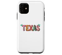 Carcasa para iPhone 11 Cute Vintage Boho Texas State Floral Bubble Women and Girls