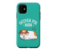 Carcasa para iPhone 11 Cute Womens Girls Red Glasses Guinea Pig Mom Lover