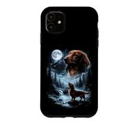 Carcasa para iPhone 11 Dachshund Howling to The Moon Retro Wiener Dog de los 90