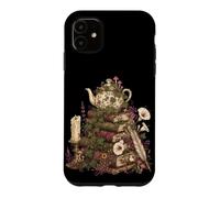 Carcasa para iPhone 11 Dark Academia Cottagecore Tea Books Botanical Mushroom