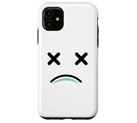 Carcasa para iPhone 11 Dead Tired Face - Funny Cartoon White/Blue