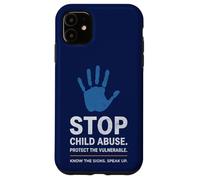 Carcasa para iPhone 11 Detenga el abuso Infantil Proteja la Conciencia de los niños con Azul