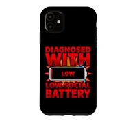 Carcasa para iPhone 11 Diagnóstico Divertido diagnosticado con Baja batería Social