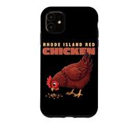 Carcasa para iPhone 11 Dibujos Animados Rhode Island Red Chicken Funny Farm Animal Cute Hen