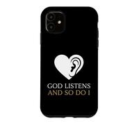 Carcasa para iPhone 11 Dios Escucha y yo también Consejero Cristiano