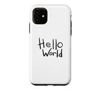 Carcasa para iPhone 11 Diseño artístico con Pincel en Negrita de Hello World con el Primer código